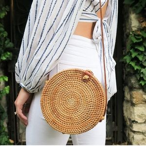 Round Rattan Bali Bag